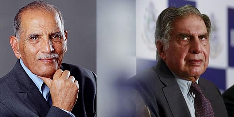IT industry doyen Faqir Chand Kohli (L) and Industrialist Ratan Tata (FIle photo| PTI and Twitter)