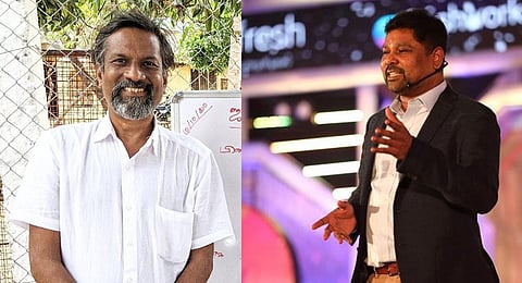 Sridhar Vembu and Girish Mathrubootham. (Photo | Twitter)