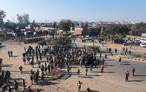 Security personnel alert at sindhu border in New Delhi. (Photo | Shekhar Yadav, EPS)