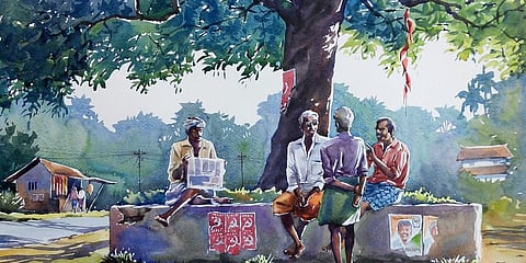 Sunil Linus De's painting that he named 'Nadan Kavala'