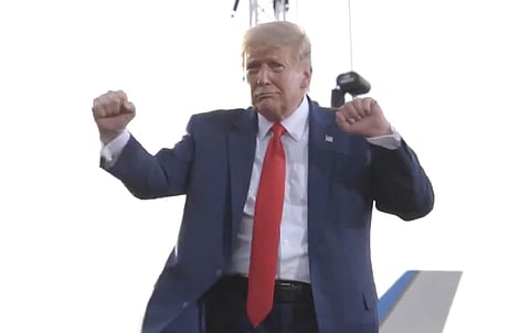 Donald Trump dancing to 'YMCA'. (Photo | Twitter)