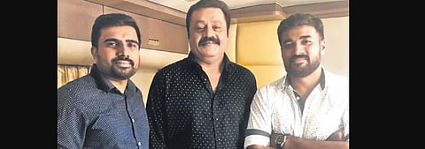From left: Shibin Francis, Suresh Gopi, and Mathews Thomas