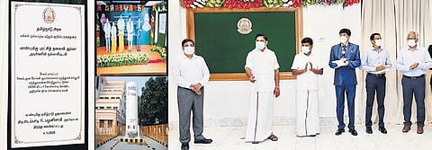 CM Palaniswami inaugurating 35,000-litre advanced liquid oxygen vessel at Govt Mohan Kumaramangalam Medical College Hospital in Salem, on Wednesday