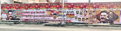 Fans of Rajinikanth and Kamal Haasan have put up posters around Tiruchy anticipating their hero’s  victory in the 2021 Assembly polls | Express