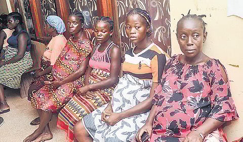 (File image) Women wait to be checked at the maternity unit of the Phebe Hospital in Bong Town, central Liberia, on May 27, 2019 | AFP
