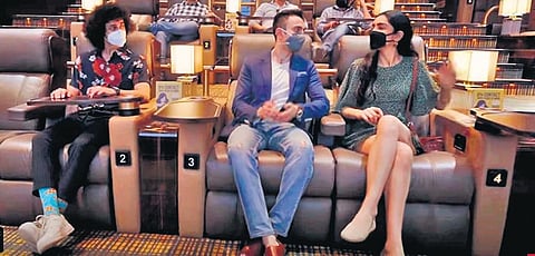 Screenshot of a PVR promo video on introducing private screening