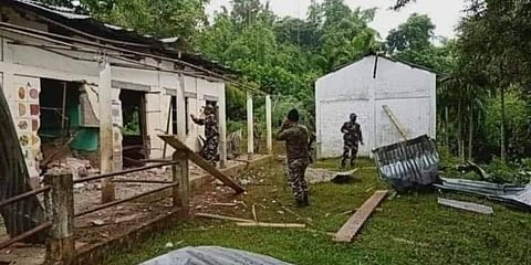 The attack on Upper Painom LP School in Assam's Cachar district, comes amidst a bitter border dispute between Assam and Mizoram. (Photo | Special Arrangement)
