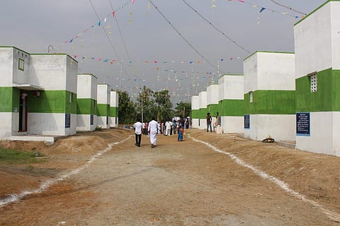 Thatched huts of Irular settlement in Veeranamur village turned into new concrete houses built for them. (Photo | Express)