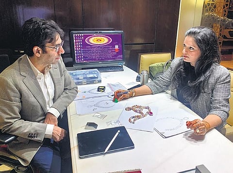 The couple during a brainstorming session over an upcoming collection at their office in South Extension 1