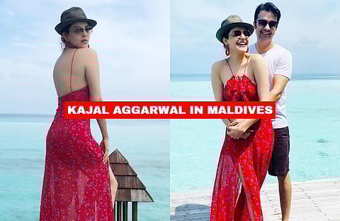 After making headlines with her wedding in October, actress Kajal Aggarwal is now holidaying with her husband, Gautam Kitchlu, in Maldives. (Photo | Kajal Aggarwal Instagram)