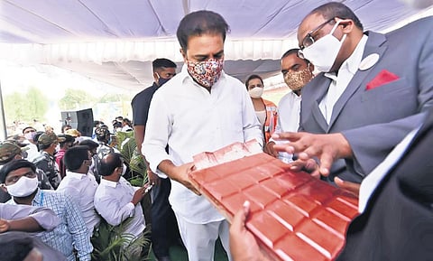 MAUD Minister KT Rama Rao inaugurates Hyderabad’s first C&D waste managment plant at Jeedimetla on Saturda