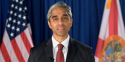 Former US Surgeon General Dr. Vivek Murthy speaks during the fourth night of the Democratic National Convention. (File photo| AP)