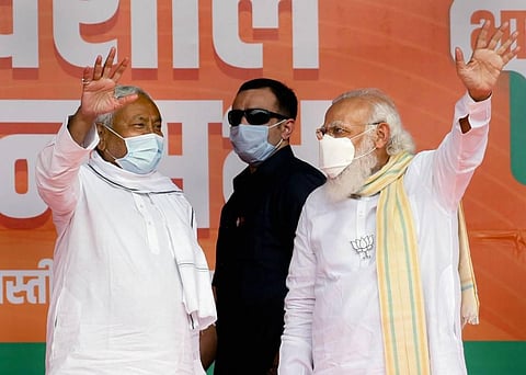 PM Narendra Modi and Bihar Chief Minister Nitish Kumar. (Photo | PTI)