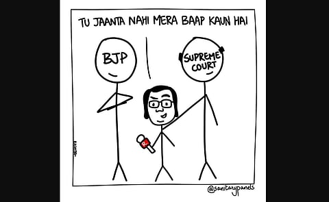 Cartoon by Rachita Taneja. (Photo | @sanitarypanels, Twitter)