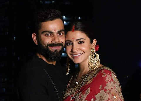 Indian cricketer Virat Kohli and wife Anushka Sharma. (Photo | Twitter)