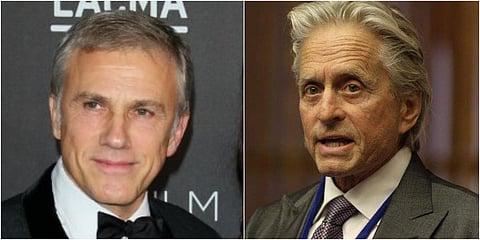 Oscar winner Christoph Waltz (L) and veteran actor Michael Douglas (File photo| AFP)