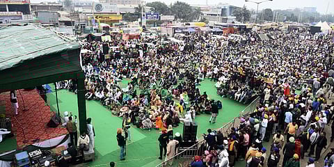 Farmers at Singhu border during their protest against the new farm laws in New Delhi. (Photo| Parveen Negi, EPS)