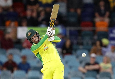 Australia's Moises Henriques bats against India during their one day international cricket match at Manuka Oval in Canberra, Australia. (Photo | AP)
