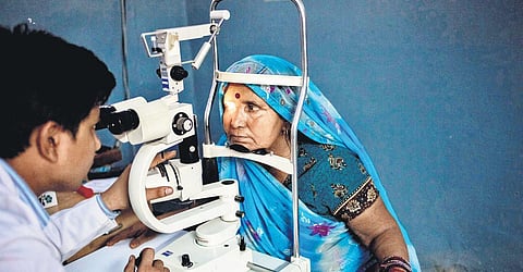 An eye patient undergoing an eye examination. (File photo| AFP)