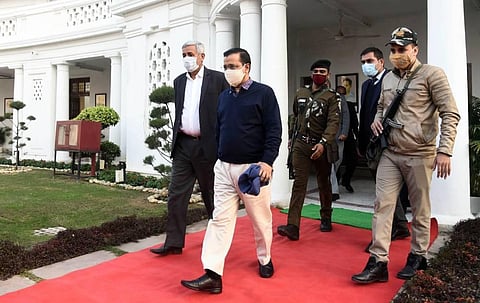 Delhi Chief Minister Arvind Kejriwal during the special one-day session of Delhi Legislative Assembly at Vidhan Sabha. (Photo | Parveen Negi, EPS)