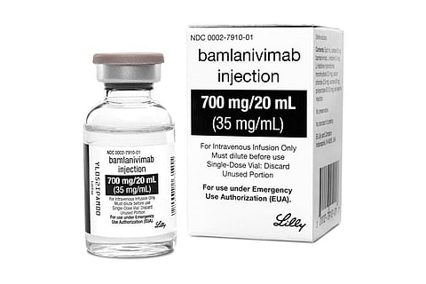 This photo provided by Eli Lilly shows the drug Bamlanivimab, the first antibody drug to help the immune system fight COVID-19. (Photo | AP)