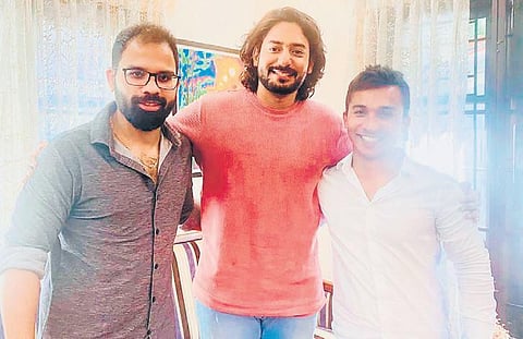 The actor along with producer B Kumar and director Gurudatha Ganiga