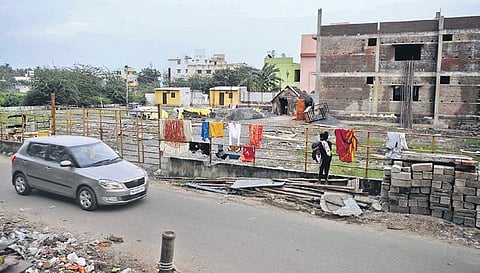 In June 2019, some private parties fenced the entire land and started dividing it by fixing survey stones and laying temporary roads | DEBADATTA MALLICK