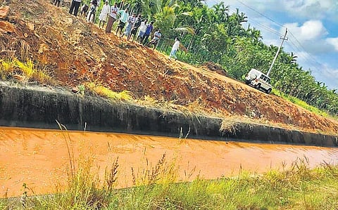 Water flows through the canal to Madaluru tank from Goruru reservoir | Express