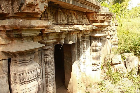 Neglected Chalukya architecture at Karadagi village in Savanur taluk (Photo | Express)
