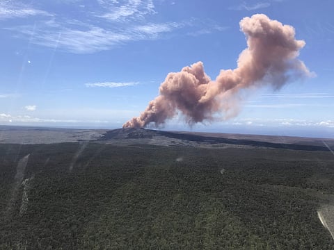 Red ash rises from the Puu Oo vent on Hawaii's Kilauea Volcano. (File | AP)