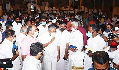 Chief Minister Pinarayi Vijayan arrives in Kollam to attend Kerala Paryadanam. (Photo | BP Deepu, EPS)