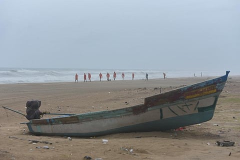National disaster response force at marina beach ahead of cyclone Burevi, in Chennai. (File Photo | R Satish Babu, EPS)