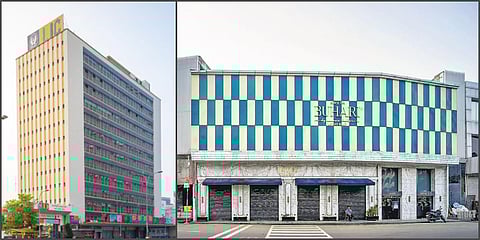 LIC Building (L) and the Buhari restaurant (Photo| Binsan Oommen Baby)