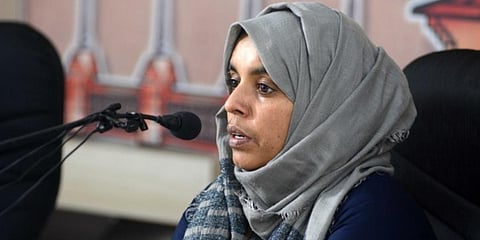 Kerala scribe Siddique Kappan's wife Raihanath (Photo| Manu R Mavelil, EPS)