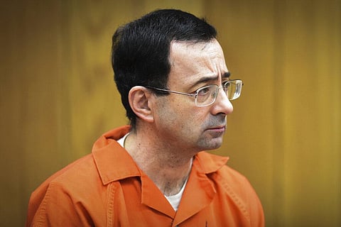 Larry Nassar, former sports doctor who admitted molesting some of the nation's top gymnasts, appears in Eaton County Court in Charlotte, Michigan. (Photo | AP)