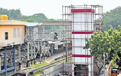 The approval for the elevator in Nugambakkam railway station was given in 2019 and construction commenced for the same. (Photo| R Satish Babu, EPS)