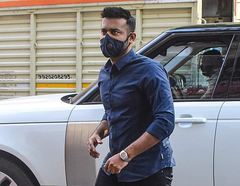 Shiv Sena MLA Pratap Sarnaik's son Vihang Sarnaik arrives at Enforcement Directorate (ED) office. (Photo| PTI)