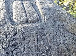 Footprint of Jain monk at Patagudur in Jagtial district