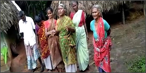 The U Edakuppam Irula village currently houses 70 people, including 10 children. (Photo | EPS)