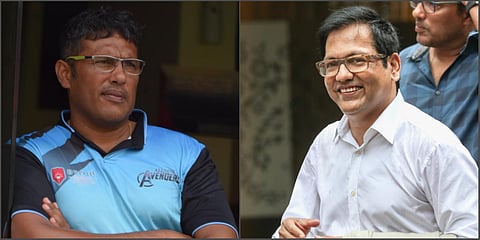 National selector Abey Kuruvilla (L) and Mumbai Cricket Association chief Vijay Patil (Photo| Special Arrangement)