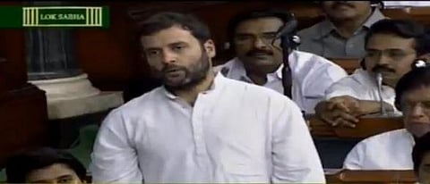 Congress leader Rahul Gandhi in Lok Sabha. (File Photo)