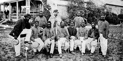 The 1868 Aboriginal cricket side featuring Johnny Mullagh, that was the first sporting team from Australia to tour internationally. (Photo | AP)