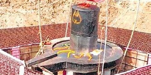 Renovation work at Bhusandeswar temple (Photo | EPS)