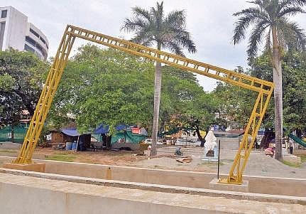The renovation work is under way at the Ponnara Sreedhar Park which is located adjacent to the Central railway station, Thampanoor