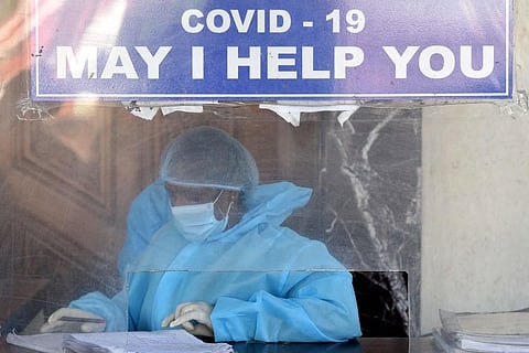 A healthcare worker at a COVID centre in a Chennai hospital. (Photo | R Satish Babu, EPS)