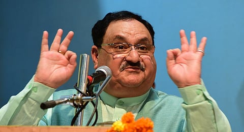 BJP president JP Nadda said the Rs 400 cooking gas cylinders would be provided to beneficiaries of the Pradhan Mantri Ujjwala Yojana (File Photo | Vinod Kumar T,EPS)