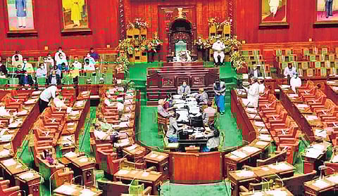 The Council in session at Vidhana Soudha on Monday  I NAGARAJA GADEKAL
