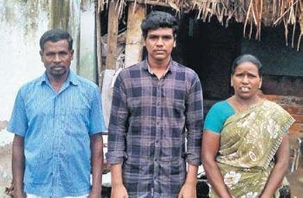 R Manikandan, with his parents | Express