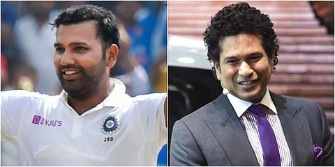 Rohit Sharma (L) and Sachin Tendulkar (File photo| PTI)