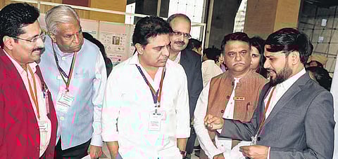 Municipal Administration Minister KT Rama Rao at the Ink Wash summit in Hyderabad on Friday | Sathya keerthi